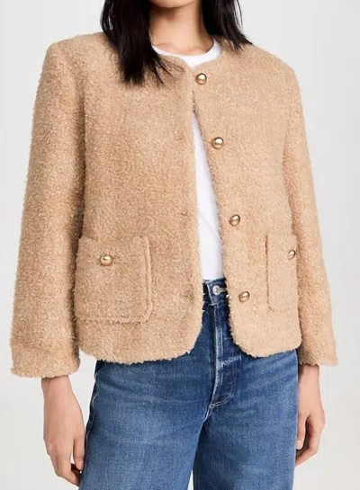 Moon River Teddy Beige Button Up Jacket In Neutral