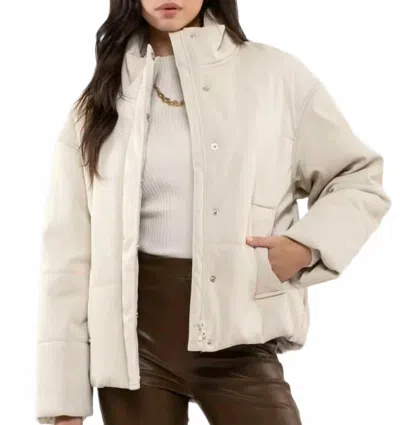 Moon River Turtle Neck Jacket In Beige In Neutral