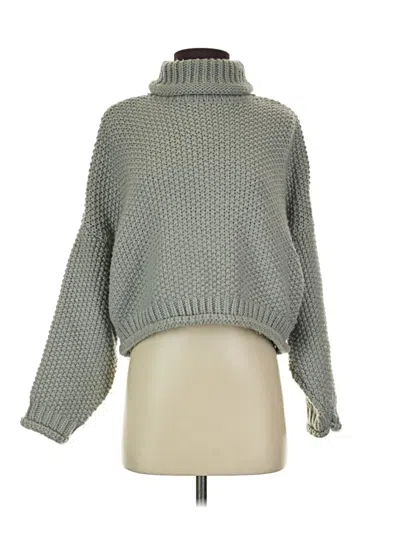 Pre-owned Moon River Turtleneck Sweater In Gray