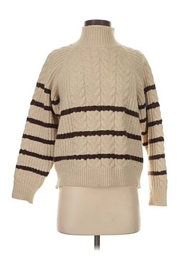 Pre-owned Moon River Turtleneck Sweater In Tan