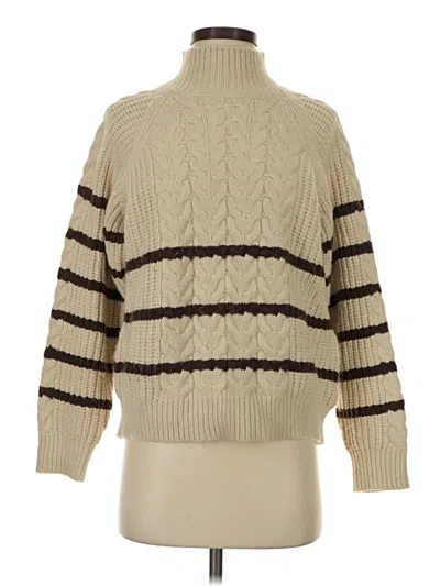 Pre-owned Moon River Turtleneck Sweater In Tan