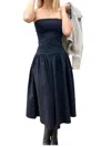 Moon River Two Way Tank Midi Dress In Black In Black