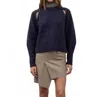 Moon River Uma Cut Out Sweater In Navy In Blue