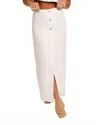 Moon River Winnie Linen Midi Skirt In White In White