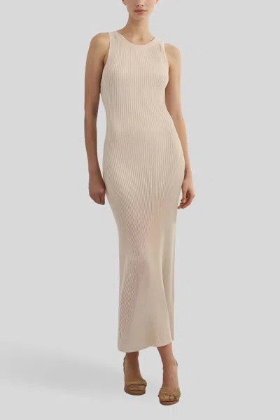 Moon River Women's Knit Sleeveless Maxi Dress In Cream In Brown