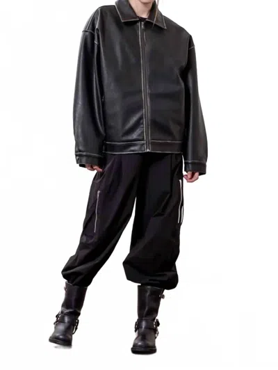Moon River Women's Vegan Leather Jacket In Black
