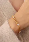 Moon Ryder 18k Gold Plated Cz Cuban Bracelet In Gold