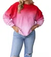 Moon Ryder Ombre Corded Sweatshirt In Red/pnk In Multi