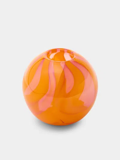 Moonarij Babymoon Hand-blown Glass Vase (4.5in/12cm) In Orange