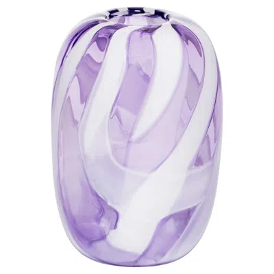 Pre-owned Moonarij Handblown Amethyst And White Glass Vase
