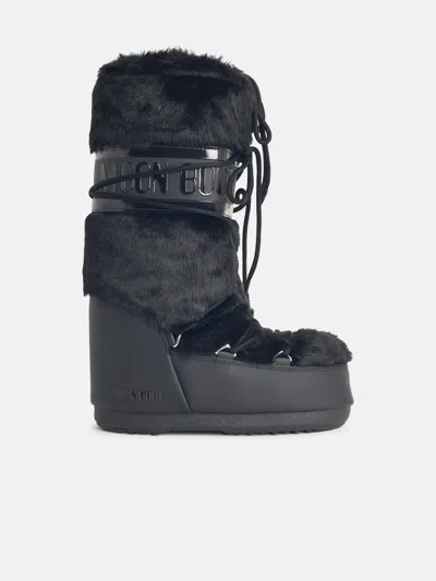 Moonboot Black Faux Fur Boots
