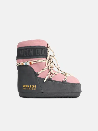 Moonboot 'icon Low' Pink Suede Boots
