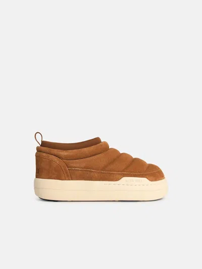 Moonboot 'park' Suede Cognac Sneakers In Brown