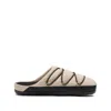 Moonboot Quilted Flat Slippers In Neutral