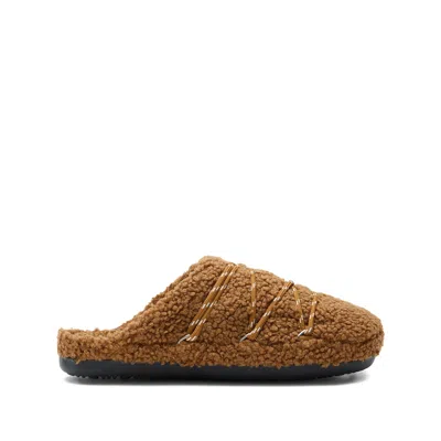 Moonboot Teddy Slip-on Slippers In Brown