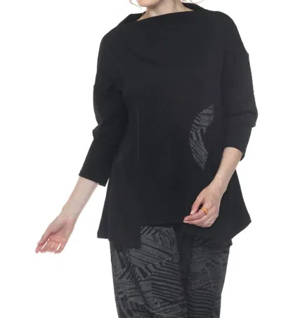 Moonlight By Y & S Asymmetric Tunic Top In Black