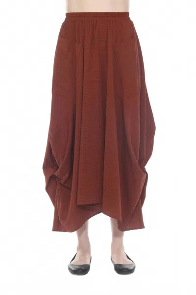 Moonlight By Y & S Draped Midi Skirt In Brown