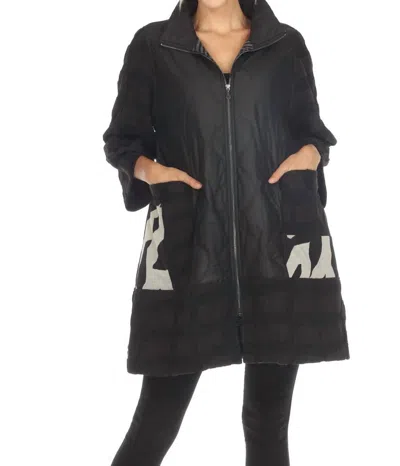 Moonlight By Y & S Lightweight Quilted Zip Coat In Black