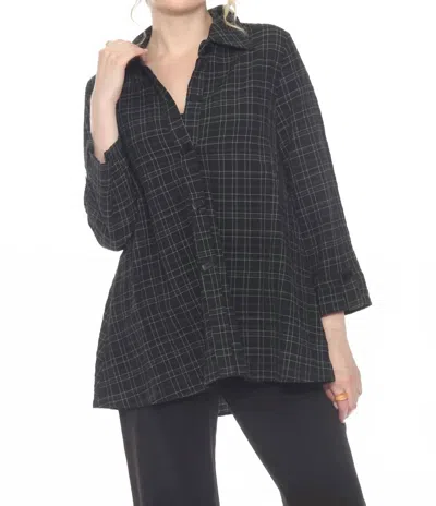 Moonlight By Y & S Plaid Long-sleeved Shirt In Black