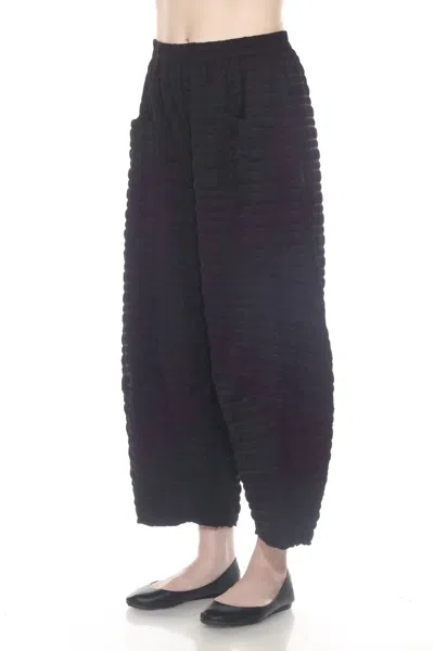 Moonlight By Y & S Textured Barrel Leg Pants In Black