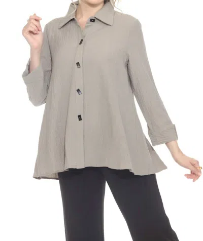 Moonlight By Y & S Textured Button Down Shirt In Grey In Gray