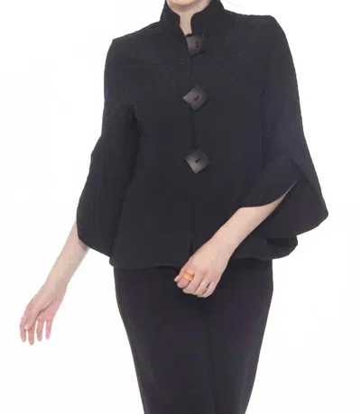 Moonlight By Y & S Textured Button Jacket In Black