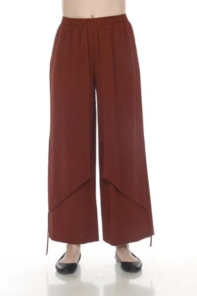 Moonlight By Y & S Textured Pull-on Pants In Rust In Brown