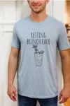 Moonlight Makers Unisex Resting Brunch Face Funny Tee In Stonewash Blue