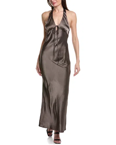 Moonsea Halter Maxi Dress In Grey