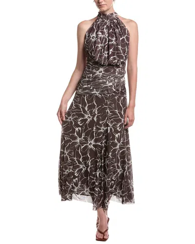 Moonsea Midi Dress In Brown