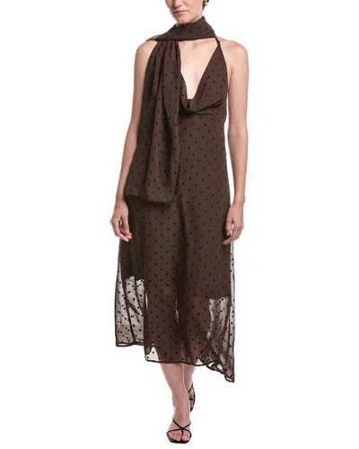 Moonsea Midi Dress In Brown