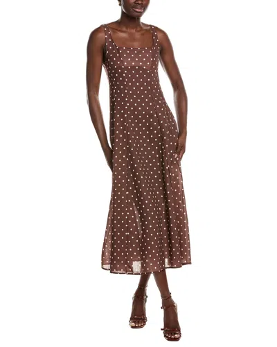 Moonsea Midi Dress In Brown