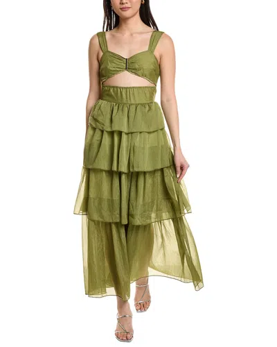 Moonsea Sleeveless Midi Dress In Green