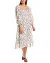 Moonsea Smocked Midi Dress In Beige
