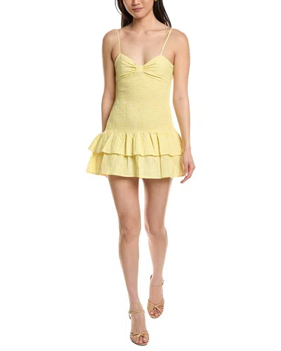 Moonsea Smocked Mini Dress In Yellow