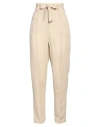 Moonshine Milano Woman Pants Beige Size 12 Viscose, Linen