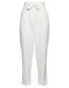 Moonshine Milano Woman Pants Cream Size 8 Viscose, Linen In White