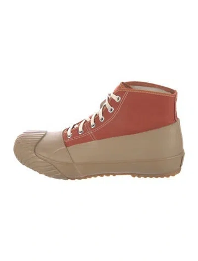 Pre-owned Moonstar Canvas Colorblock Pattern Sneakers In Brown