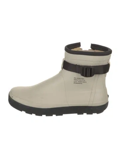 Pre-owned Moonstar Rubber Colorblock Pattern Rain Boots In Neutral