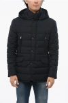 Moorer 4-pocketed Craig Down Jacket With Removable Hood In Black