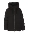 Moorer Quilted Coat Hood Drawstring Hem In Black