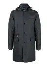 Moorer Buttoned-up Hooded Parka In Dark Grey