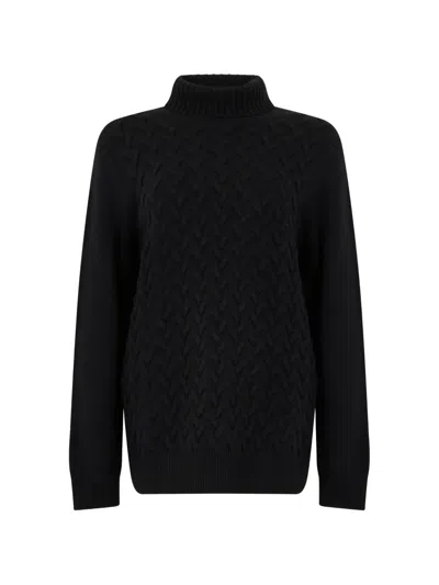 Moorer Absoltr2 Cable-knit Roll-neck Sweater In Black