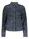 Moorer Button-front Cotton Jacket In Blue