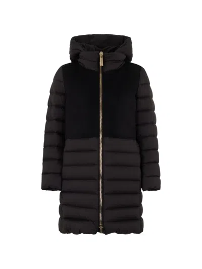 Moorer Acero-le Quilted Hooded Coat In Black