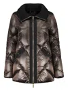 Moorer Knitted Collar Down Jacket In Brown