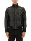 Moorer Buttoned High Neck Jacket In Black