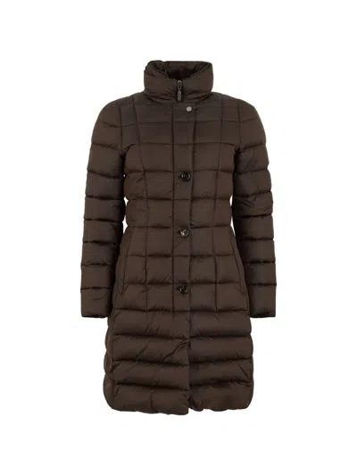 Moorer Agata-cr Padded-quilted Coat In Brown
