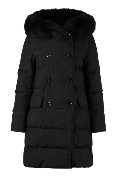 Moorer Ainara Hooded Down Jacket In Black