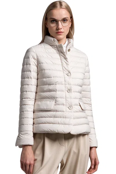 Moorer Aisha-s3 Short Quilted Jacket Ivory In White